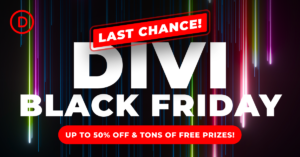 LAST CHANCE - elegant themes black friday divi sale